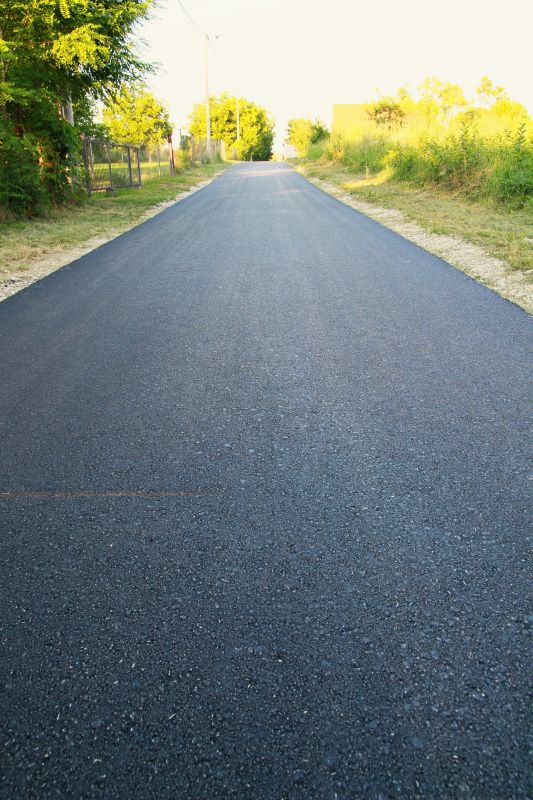 Residential Asphalt Driveway at Sunset
